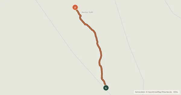 Kartenübersicht der Radroute Trevithick Trail