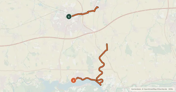 Kartenübersicht der Radroute TrioVelo (Herz-Route)