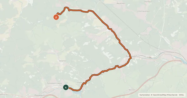 Kartenübersicht der Radroute Troppbergweg