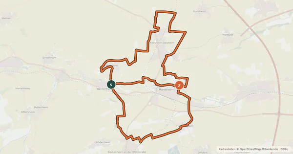 Kartenübersicht der Radroute Trulloweg-Radweg