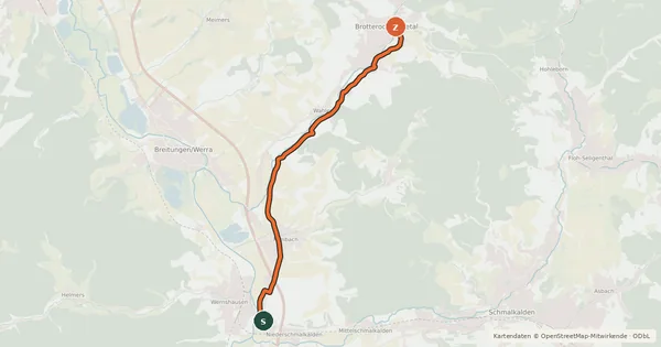 Kartenübersicht der Radroute Truse Radweg
