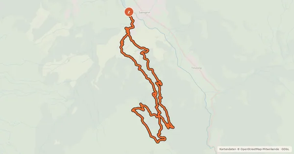 Kartenübersicht der Radroute Tscharnoz Bike