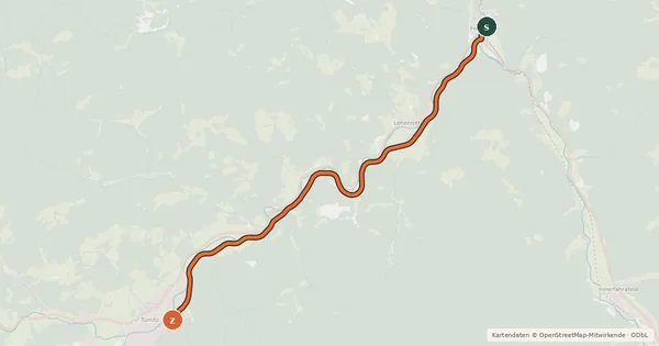 Kartenübersicht der Radroute Türnitzer Bahnradweg