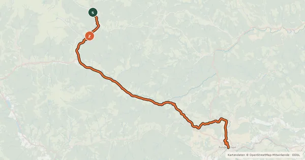 Kartenübersicht der Radroute Turracher Radweg