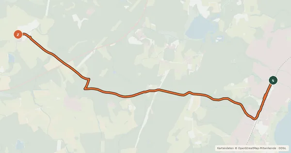 Kartenübersicht der Radroute Tutzing - Kerschlach