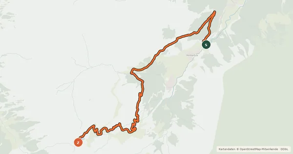 Kartenübersicht der Radroute Tuxerjoch