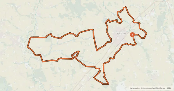 Kartenübersicht der Radroute Twistringer Erlebnisroute Archäologie