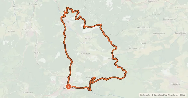 Kartenübersicht der Radroute Über Hillekopf & Junge Grimme