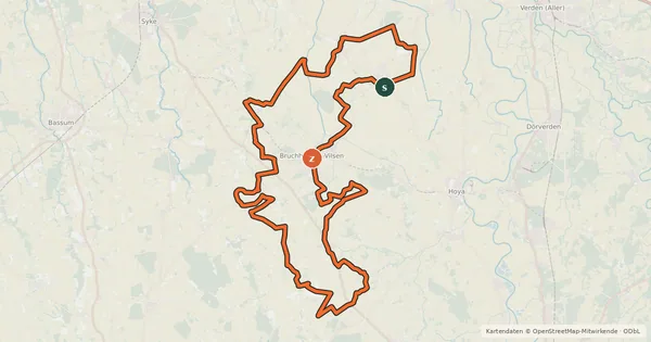 Kartenübersicht der Radroute Überlandtour