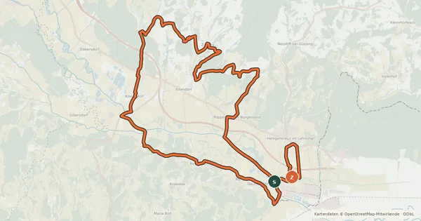 Kartenübersicht der Radroute Uhudler-Radweg