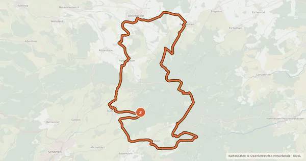 Kartenübersicht der Radroute Ulrichsteiner Panorama Runde