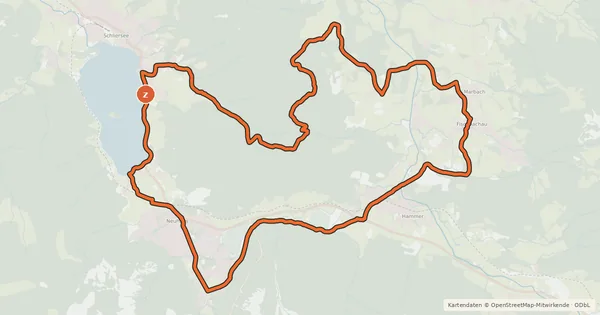 Kartenübersicht der Radroute Um das Aurachköpfel über Schliersee
