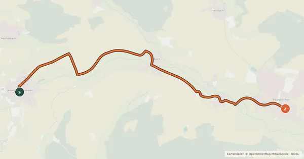 Kartenübersicht der Radroute Unteraltenbernheim - Trautskirchen