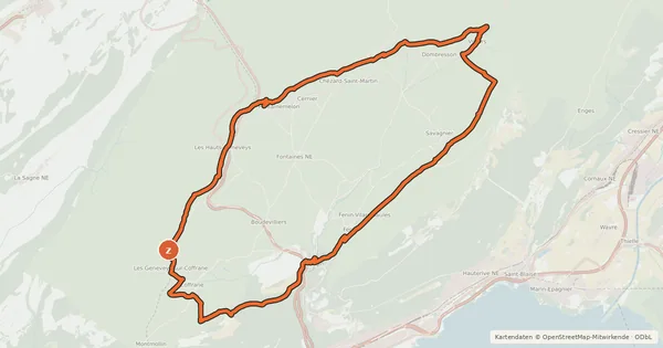 Kartenübersicht der Radroute Val-de-Ruz Bike