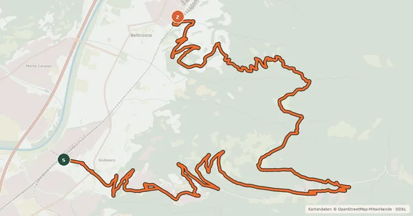 Kartenübersicht der Radroute Valle Morobbia Bike