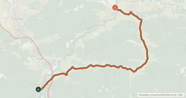 Kartenübersicht der Radroute Variante Mollner Runde
