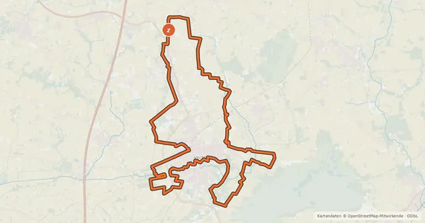 Kartenübersicht der Radroute Vechta-Stadt-Rund-Fahrt