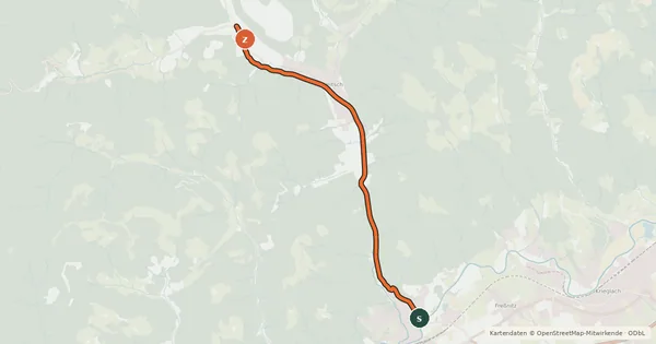 Kartenübersicht der Radroute Veitschtalradweg