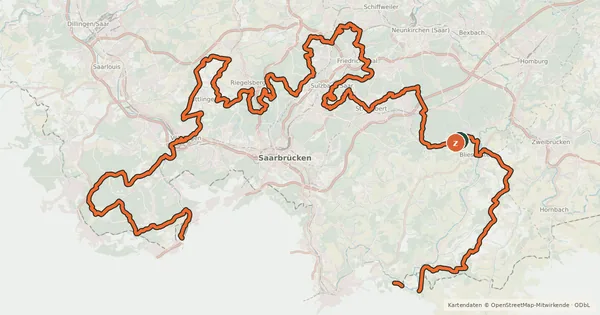 Kartenübersicht der Radroute Velo visavis Circuit principal