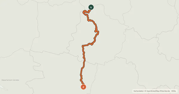 Kartenübersicht der Radroute Vélobuissonnière