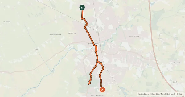 Kartenübersicht der Radroute Veloroute 1