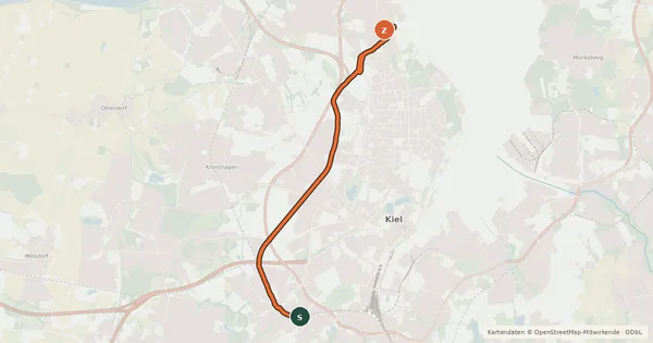 Kartenübersicht der Radroute Veloroute 10