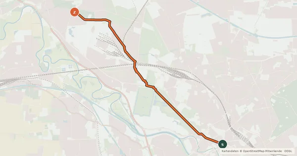 Kartenübersicht der Radroute Veloroute 12
