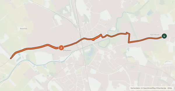 Kartenübersicht der Radroute Veloroute 2