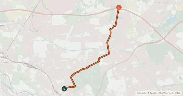 Kartenübersicht der Radroute Veloroute 3