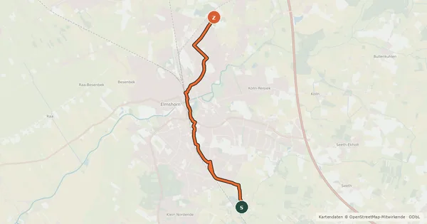Kartenübersicht der Radroute Veloroute 3