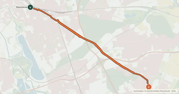 Kartenübersicht der Radroute Veloroute 6