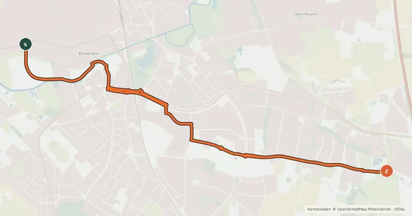 Kartenübersicht der Radroute Veloroute 6