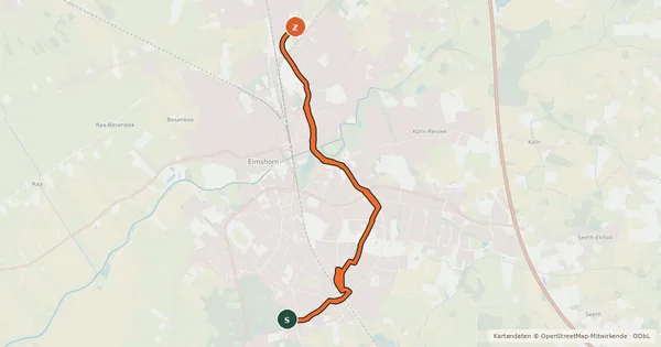 Kartenübersicht der Radroute Veloroute 7