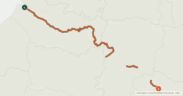 Kartenübersicht der Radroute Véloroute de la Somme à la Marne (réalisé)
