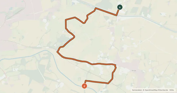 Kartenübersicht der Radroute Vennroute