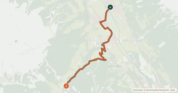 Kartenübersicht der Radroute Verbindung Bad Hofgastein - Stubnerkogelgipfel