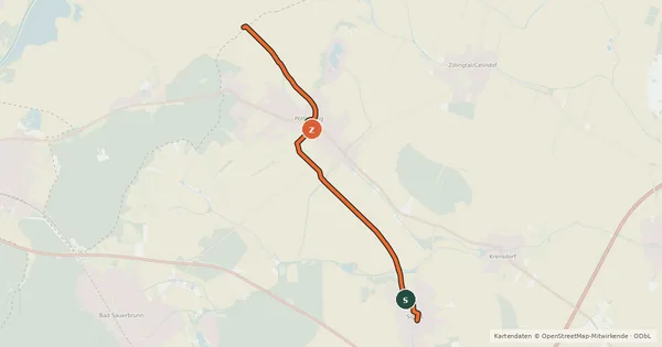 Kartenübersicht der Radroute Verbindungsradweg (NÖ - B33)