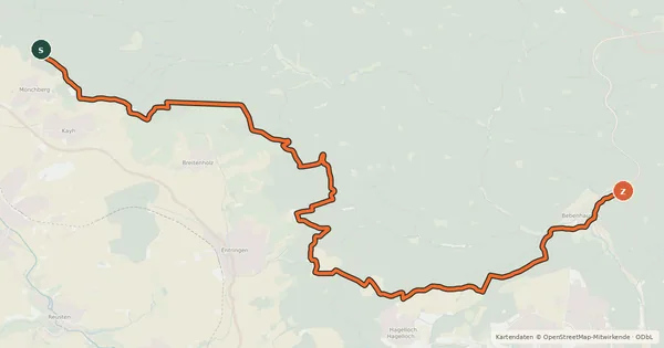 Kartenübersicht der Radroute Verbindungsspange Süd