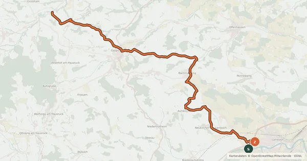 Kartenübersicht der Radroute Verbindungsweg Traunweg - Trattnachtalweg
