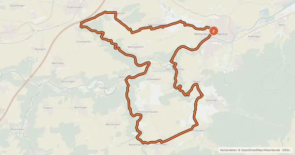 Kartenübersicht der Radroute Vesper-Tour