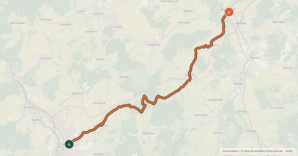 Kartenübersicht der Radroute Via-Regia Radweg Osthessen
