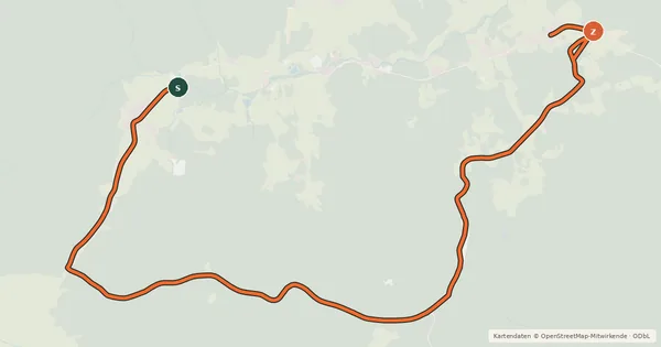 Kartenübersicht der Radroute Via Verde Zusatzroute