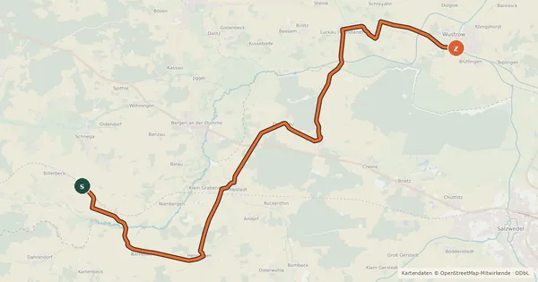 Kartenübersicht der Radroute Vier-Länder-Grenzradweg