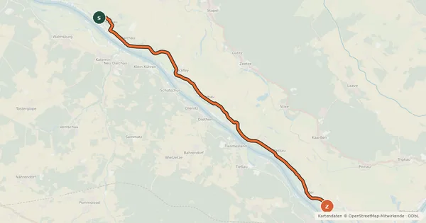 Kartenübersicht der Radroute Vier-Länder-Grenzradweg