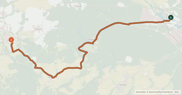 Kartenübersicht der Radroute Vils-Haidenaab-Radweg