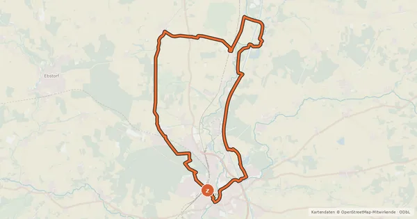 Kartenübersicht der Radroute Vitalheidetour Nord
