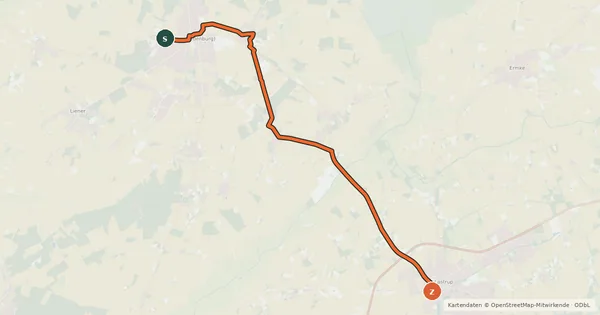 Kartenübersicht der Radroute Vitaltour