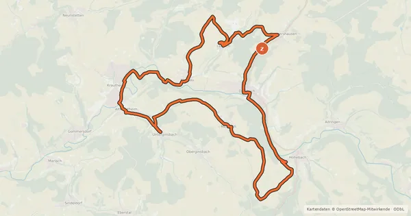 Kartenübersicht der Radroute Vogelflug-Tour