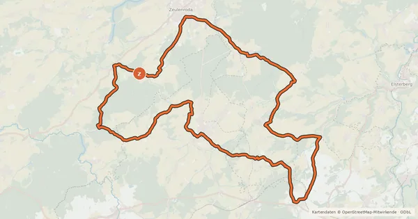 Kartenübersicht der Radroute Vogtland-Ferienland-Route