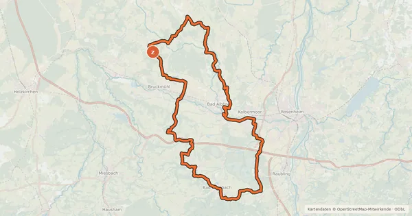 Kartenübersicht der Radroute Von Baum zu Baum - Bad Aibling - Rosenheimer Land